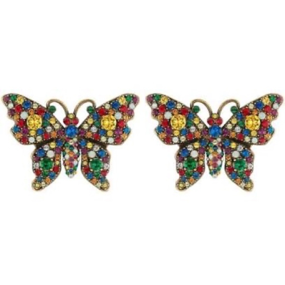 Gucci butterfly multicolor earrings